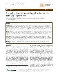 A Novel System for Stable, High-Level Expression from the T7 Promoter