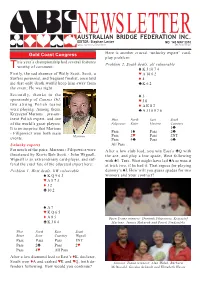 AUSTRALIAN BRIDGE FEDERATION INC. EDITOR: Stephen Lester NO