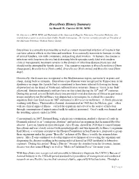 Brucellosis History Summary by Russell W