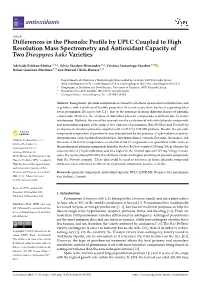 Differences in the Phenolic Profile by UPLC Coupled to High Resolution