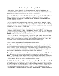 Harry Carson Biographical Profile