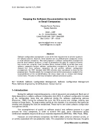 Keeping the Software Documentation up to Date in Small Companies 1