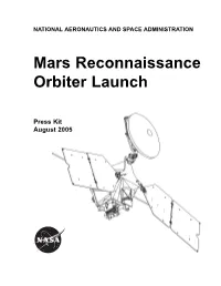 + Mars Reconnaissance Orbiter Launch Press