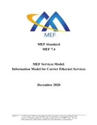 MEF Standard MEF 7.4