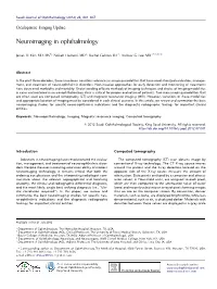 Neuroimaging in Ophthalmology