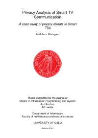 Privacy Analysis of Smart TV Communication