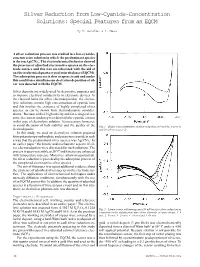 Silver Reduction from Low-Cyanide-Concentration Solutions: Special Features from an EQCM