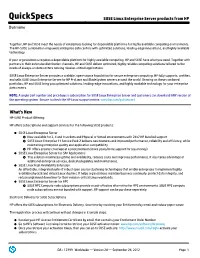 SUSE Linux Enterprise Server Products from HP