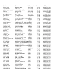Author Title Shelving Location Price Release Date Antony, Steve Please