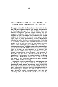 CONTRIBUTIONS to the HISTORY of MIDDLE IRISH DECLENSION. by J
