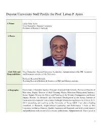 Daystar University Staff Profile for Prof. Laban P. Ayiro