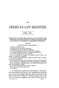 Extent to Which the Common Law Is Applied in Determining What