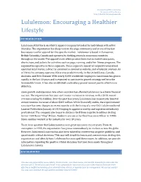 Lululemon: Encouraging a Healthier