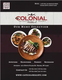 Our Menu Selection