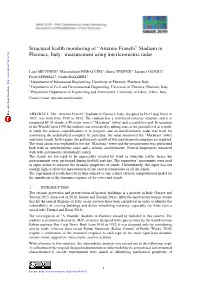 Structural Health Monitoring of Artemio Franchi Stadium In