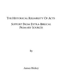 The Historical Reliability of Acts: Support from Extra