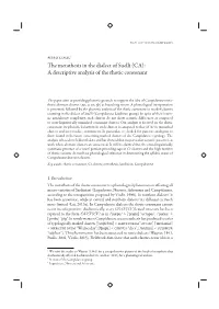 The Metathesis in the Dialect of Suelli (CA): a Descriptive Analysis of the Rhotic Consonant
