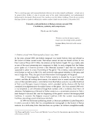 Towards a Cultural History of Italian Oratorio Around 1700: Circulations, Contexts, and Comparisons