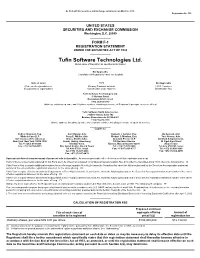 Tufin Software Technologies Ltd. (Exact Name of Registrant As Specified in Its Charter) ______Not Applicable (Translation of Registrant’S Name Into English) ______
