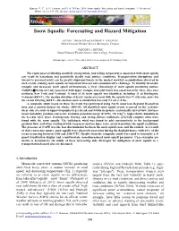 Article Snow Squalls: Forecasting and Hazard Mitigation