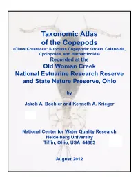 Atlas of the Copepods (Class Crustacea: Subclass Copepoda: Orders Calanoida, Cyclopoida, and Harpacticoida)