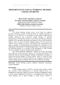 Differences in Visual Working Memory Among Students