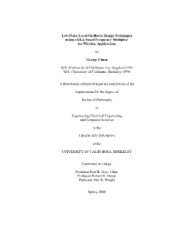 Low-Noise Local Oscillator Design Techniques Using a DLL-Based Frequency Multiplier for Wireless Applications