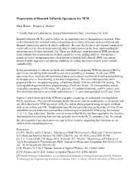 Preparation of Bismuth Telluride Specimens for TEM