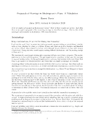 Proposals of Marriage in Shakespeare's Plays: a Tabulation Ernest Davis June 2019; Revised in October 2020