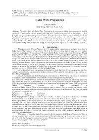 Radio Wave Propagation