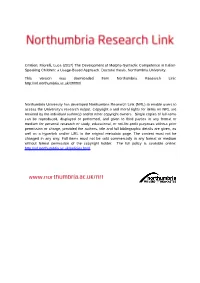The Development of Morpho-Syntactic Competence in Italian- Speaking Children: a Usage-Based Approach