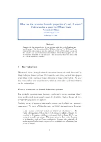 What Are the Recursion Theoretic Properties of a Set of Axioms? Understanding a Paper by William Craig Armando B
