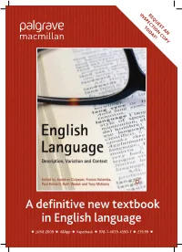 A Definitive New Textbook in English Language