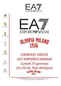 Cimberio-EA7 Game Notes