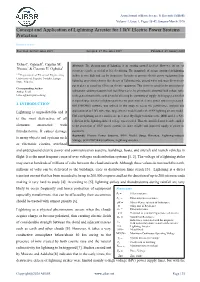 Concept and Application of Lightning Arrester for 11Kv Electric Power Systems Protection
