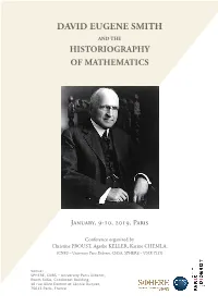 David Eugene Smith and the Historiography of Mathematics