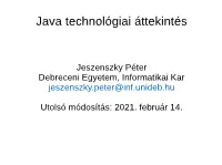 Java Technológiai Áttekintés