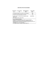 Settle Short Form Fee Schedule