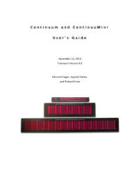 Continuum and Continuumini User ' S Guide