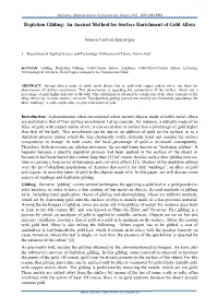 Depletion Gilding: an Ancient Method for Surface Enrichment of Gold Alloys