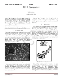DNA Computers