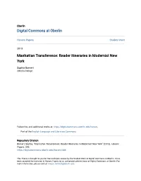 Manhattan Transference: Reader Itineraries in Modernist New York