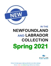 NEWFOUNDLAND and LABRADOR COLLECTION Spring 2021