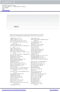 Notes: for Reasons of Space Persons Mentioned Only in Passing Are Not Indexed