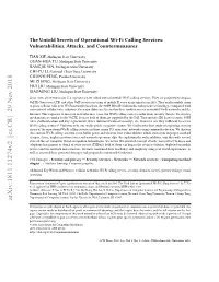 The Untold Secrets of Operational Wi-Fi Calling Services: Vulnerabilities, Attacks, and Countermeasures