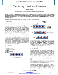 Timeboxing: Hurdles and Solutions