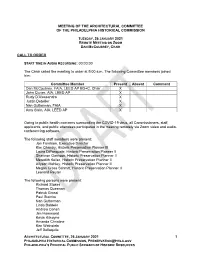 1 Meeting of the Architectural Committee Of