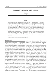 Dark Hatred: Antisemitism on the Dark Web