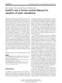 Eosfit7c and a Fortran Module (Library) for Equation of State Calculations
