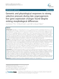 Genomic and Physiological Responses to Strong Selective